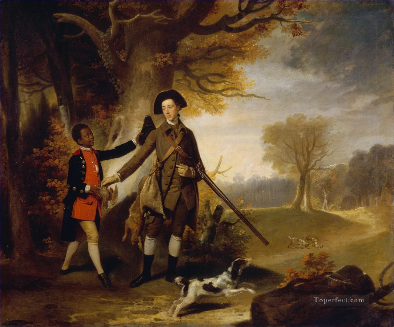 the third duke of richmond out shooting with his servant 1765 cynegetic Oil Paintings